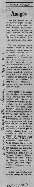 Amigos  [artículo] Andrés Sabella.