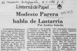 Modesto Parera habla de Lastarria