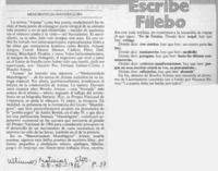 Memorándum Mandrágora  [artículo] Filebo.
