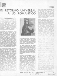 El retorno universal a lo romántico
