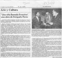 "Una niña llamada Ernestina", una obra de Enriqueta Flores  [artículo] Mario Tomás Schilling.