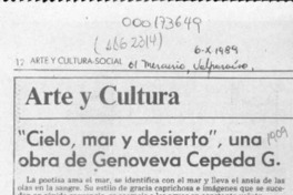 "Cielo, mar y desierto", una obra de Genoveva Cepeda G.  [artículo] Adolfo Schwarzenberg.
