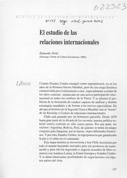 El estudio de las relaciones internacionales