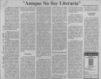 "Aunque no soy literaria"