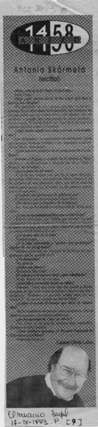 Antonio Skármeta (escritor)  [artículo] Carmen Gloria Lobos.