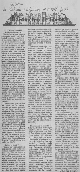 El viejo armonio  [artículo] Claudio Solar.