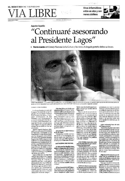 "Continuaré asesorando al presidente Lagos" : [entrevistas]