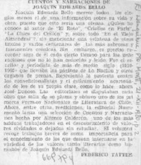Cuentos y narraciones de Joaquín Edwards Bello