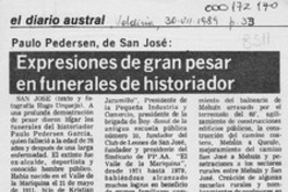 Expresiones de gran pesar en funerales de historiador  [artículo] Hugo Urquejo.