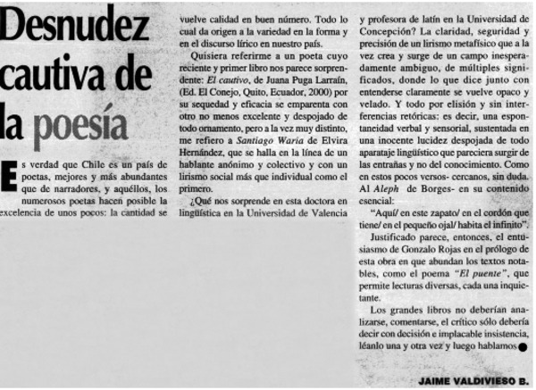 Desnudez cautiva de la poesía