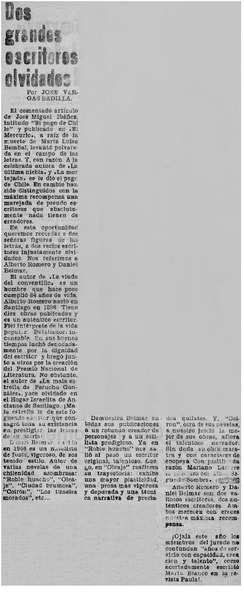 Dos grandes escritores olvidados