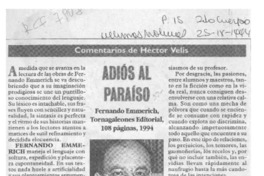 Adiós al paraíso  [artículo] Héctor Velis.