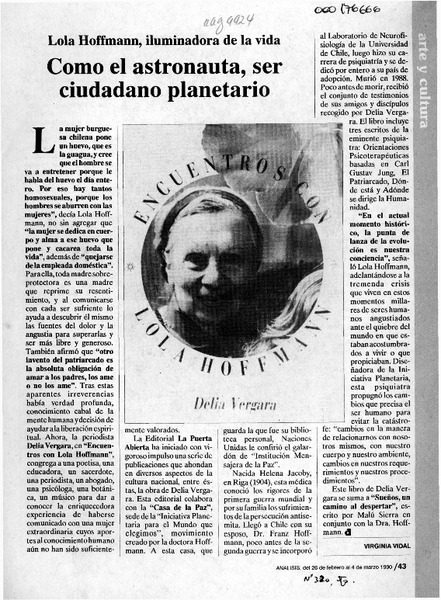 Como el astronauta, ser ciudadano planetario  [artículo] Virginia Vidal