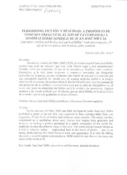 Periodismo, ficción y realidad