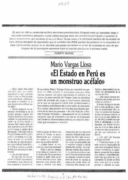 El Estado en perú es un monstruo acéfalo"