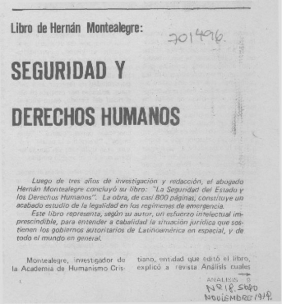 Seguridad y derechos humanos.