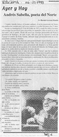 Andrés Sabella, poeta del norte