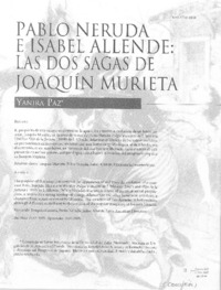 Pablo Neruda e Isabel allende, las dos sagas de Joaquín Murieta