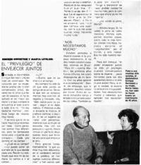 Enrique Bernstein y Marta Letelier, el "Privilegio" de envejecer juntos