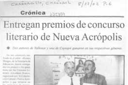 Entregan premios de concurso literario de nueva acrópolis.