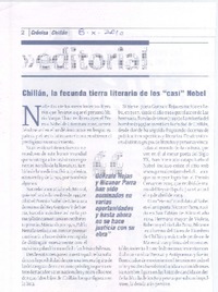 Chillán, la fecunda tierra literaria de los "casi" Nobel