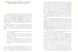 Interrogantes en torno a la dinámica de la historia en Octavio Paz  [artículo] José Vila Selma.
