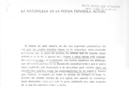 La naturaleza en la poesía española actual  [artículo] Diego Marín.