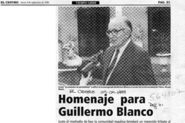 Homenaje para Guillermo Blanco  [artículo]