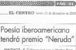 Poesía iberoamericana tendrá premio "Neruda"