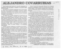 Alejandro Covarrubias  [artículo] Enrique Matamala Gutiérrez.