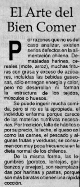 El Arte del bien comer