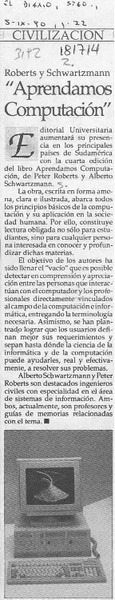 "Aprendamos computación"  [artículo].