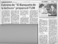 Estreno de "El banquete de la lechuza" prepara el TUM