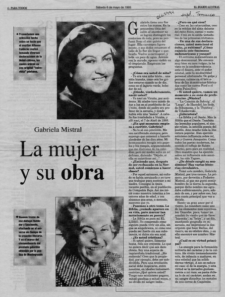 La Mujer y su obra  [artículo].
