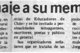 Homenaje a su memoria.