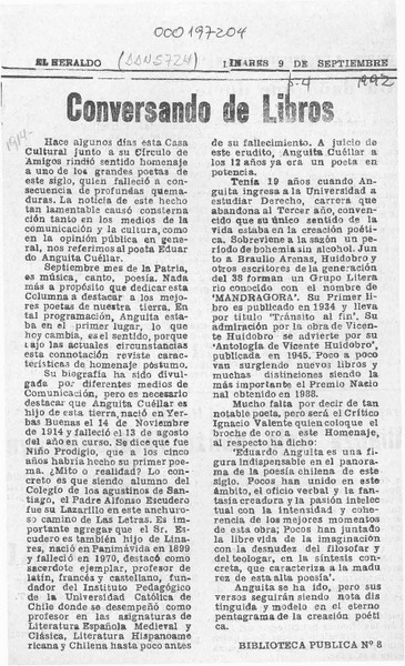 Conversando de libros  [artículo].
