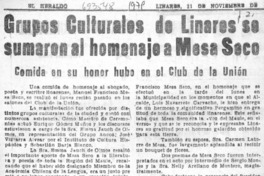 Grupos culturales de Linares se sumaron al homenaje a Mesa Seco.