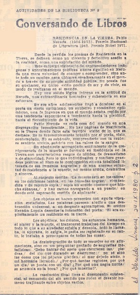 Residencia en la tierra.