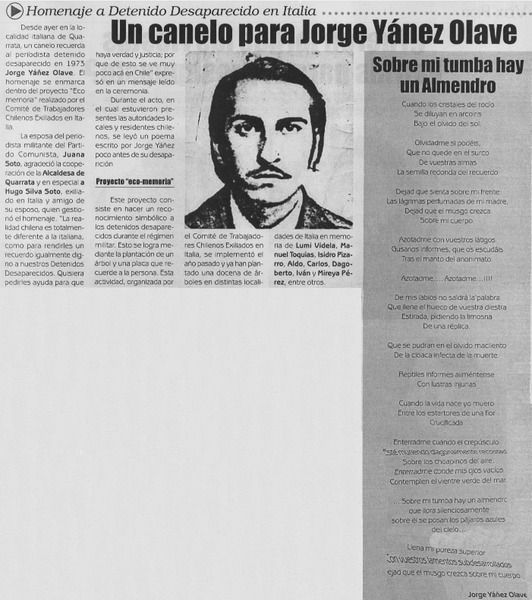 Un canelo para Jorge Yánez Olave