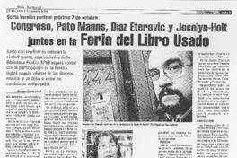 Congreso, Pato Manns, díaz Eterovic y Jocelyn-Holt juntoas en la Feria del libro usado