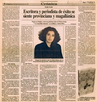 Escritora y periodista de éxito se siente provinciana y magallánica