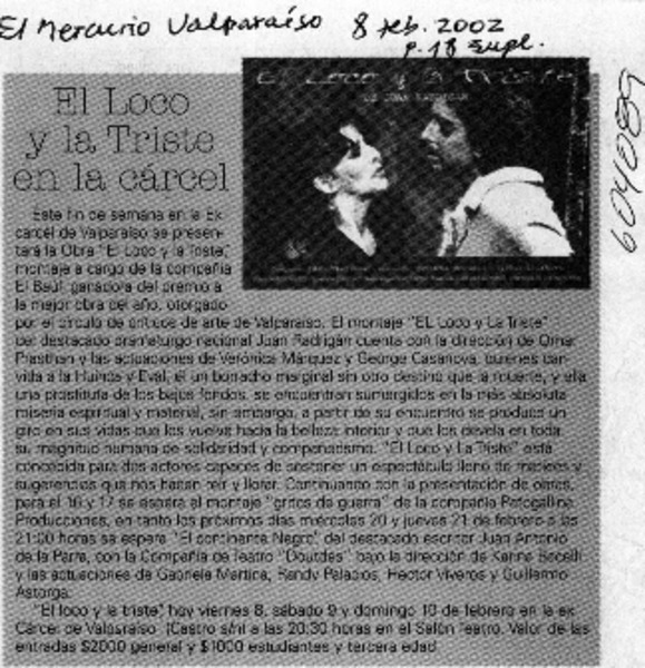 El loco y la triste en la cárcel  [artículo]