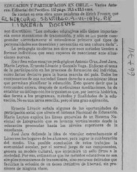 Educación y participación en Chile.  [artículo]