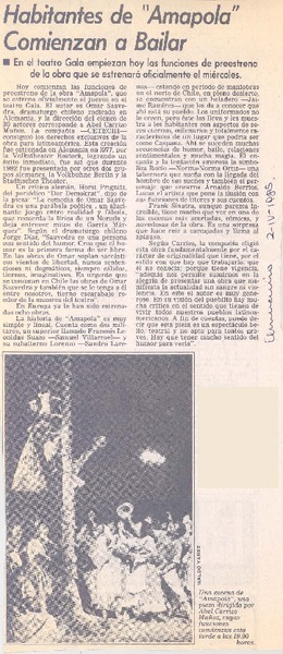 Habitantes de "Amapola" comienzan a bailar.