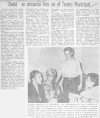 "Dadá" se presenta hoy en el teatro municipal