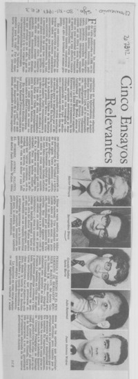 Cinco ensayos relevantes