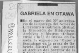 Gabriela en Otawa  [artículo].