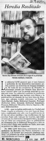 Heredia reeditado  [artículo]
