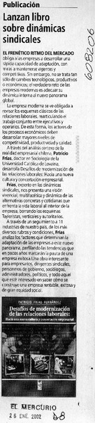 Lanzan libro sobre dinámicas sindicales  [artículo]