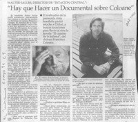 "Hay que hacer un documental sobre Coloane"  [artículo].